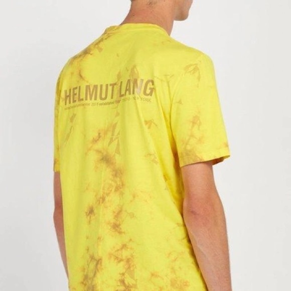 Helmut Lang yellow camel tie dye dart back t shirt - Picture 9 of 9